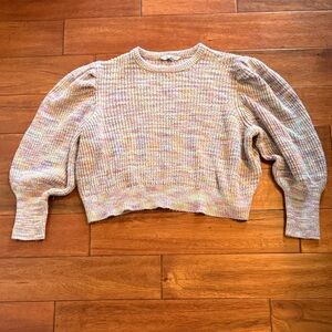 Ophelia Roe Plus Size 2X Sweater Pullover Balloon Sleeve Crewneck Cropped